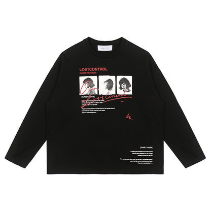 LOSTCTRL LOOK AT ME Print Long Sleeve Tee