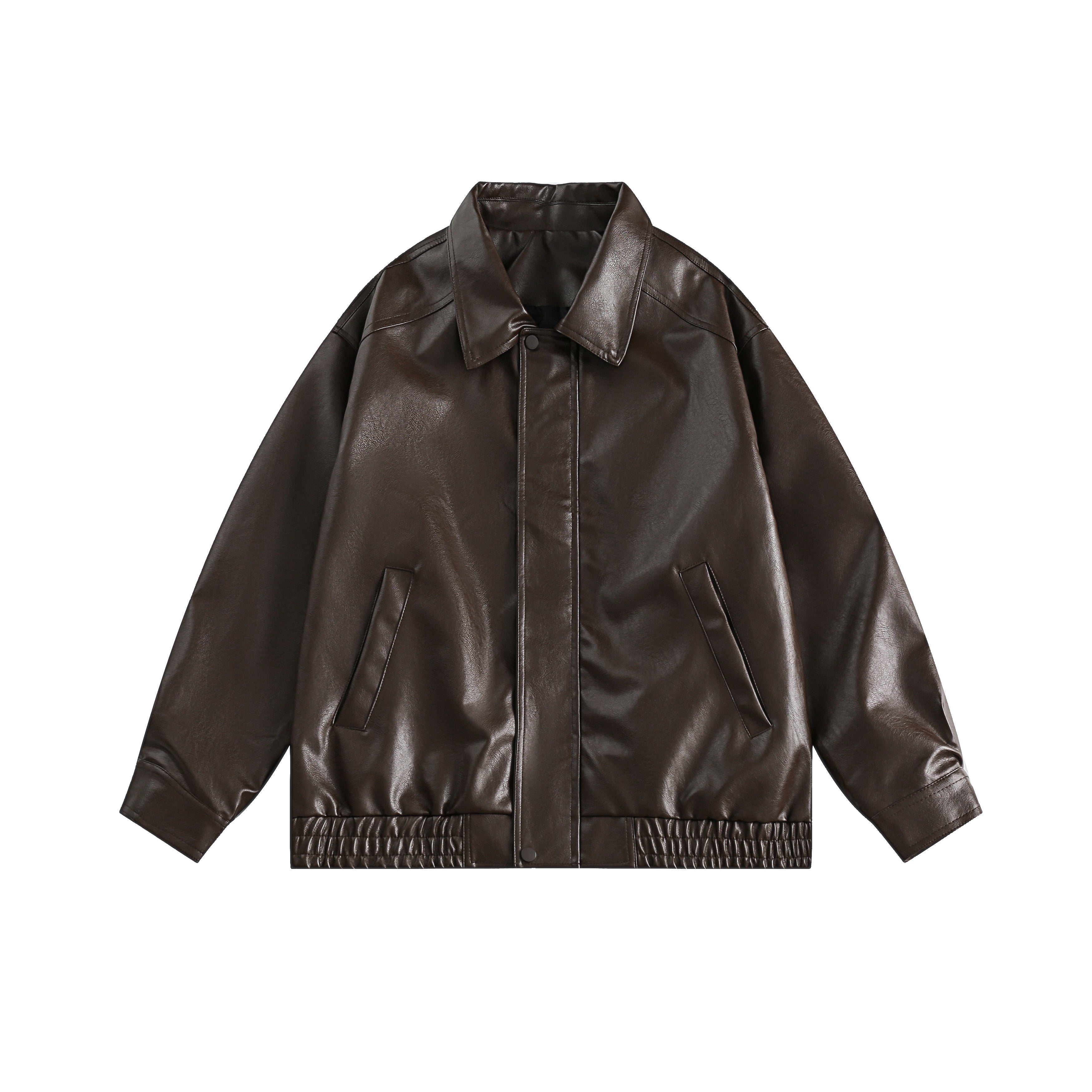 CATTEE Retro motorcycle Lapel Leather Jacket