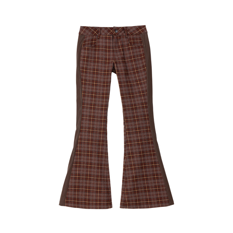 Plaid Flared Pants