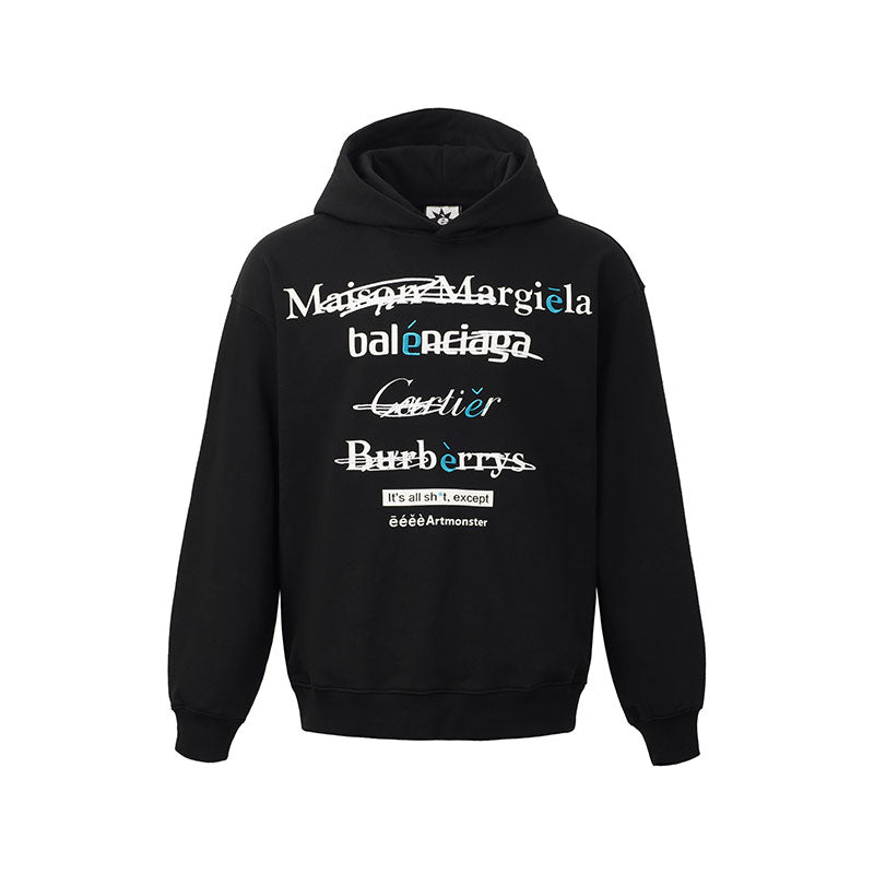 Spoof Brand Letter Print Hoodie