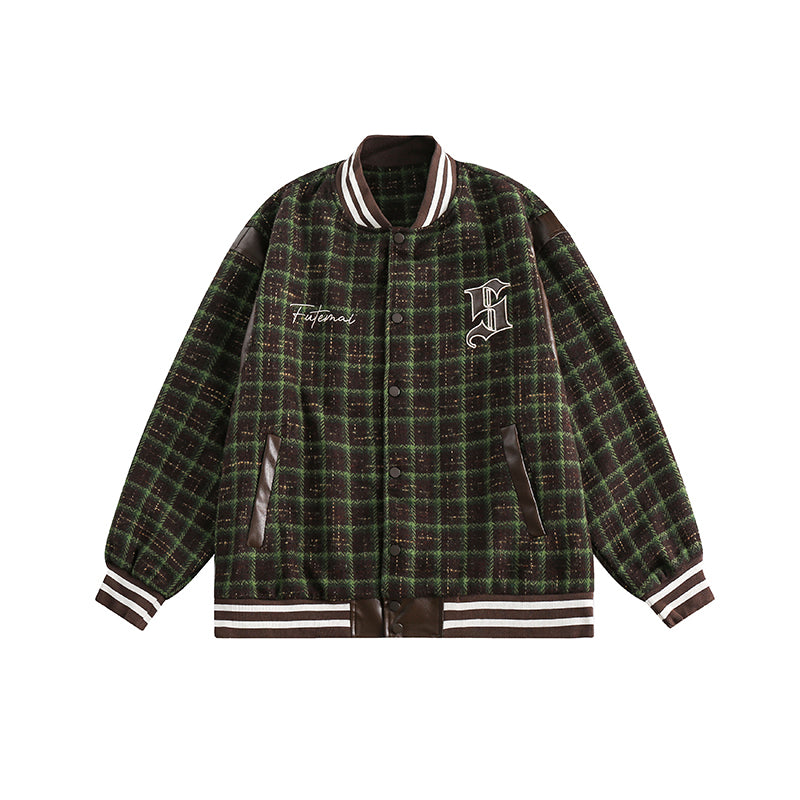 CATTEE Vintage Plaid Chanel-inspired Baseball Jacket