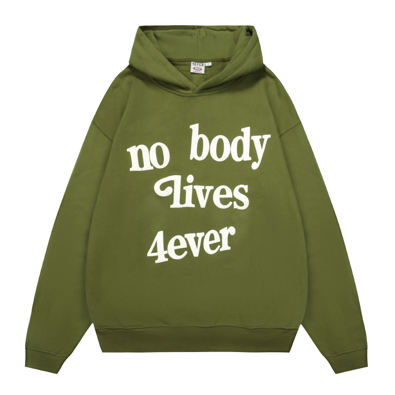 4ever Letter Puff Print Hoodie