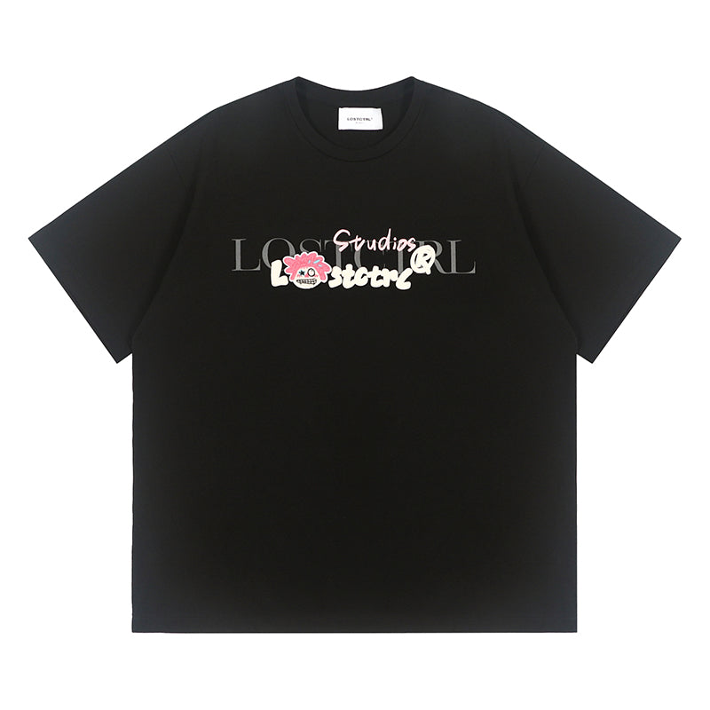 LOSTCTRL Ghost Face Embroidered  Logo Tee