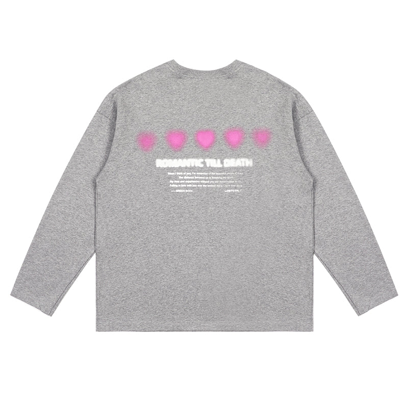 LOSTCTRL Heart Print Long Sleeve Tee