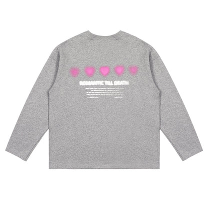 LOSTCTRL ハートプリント ロングスリーブTシャツ