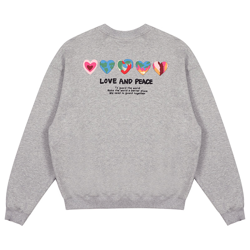 LOSTCTRL Hearts Foam Print Sweatshirt