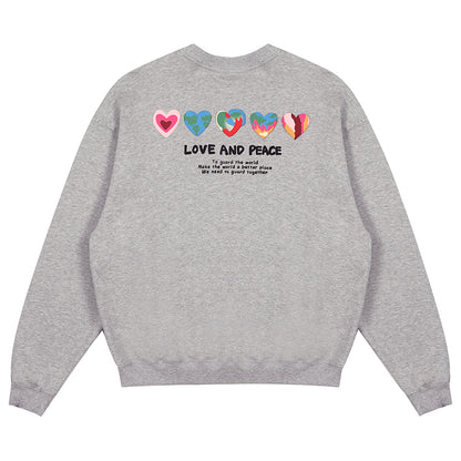 LOSTCTRL Hearts Foam Print Sweatshirt