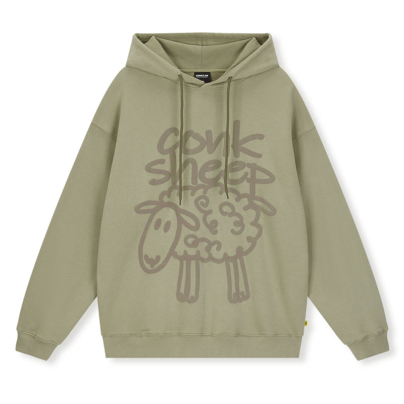 Sheep Puff Print Hoodie