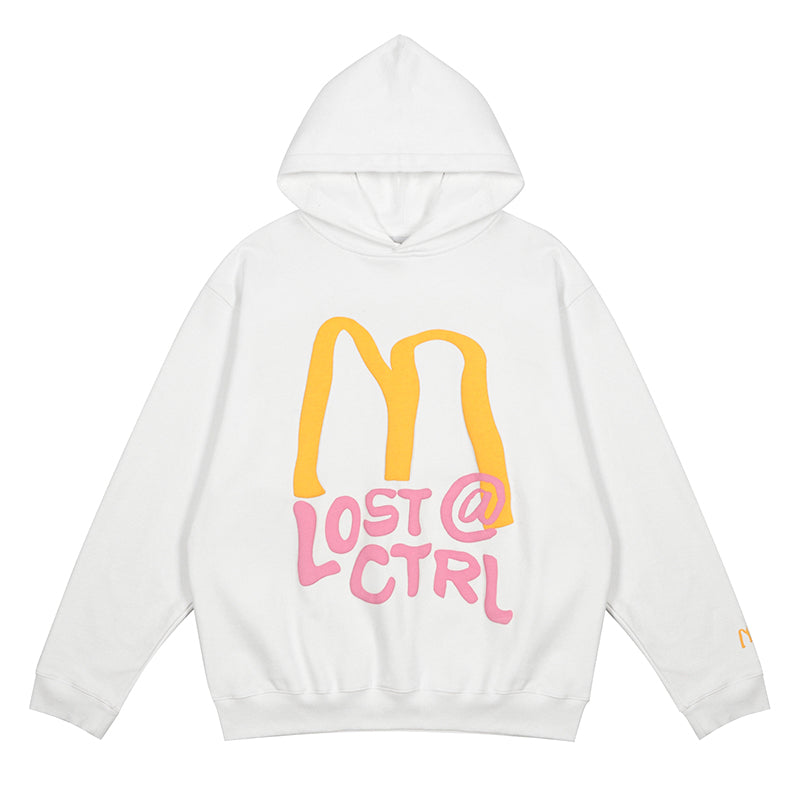 LOSTCTRL M Letter Puff Print Hoodie