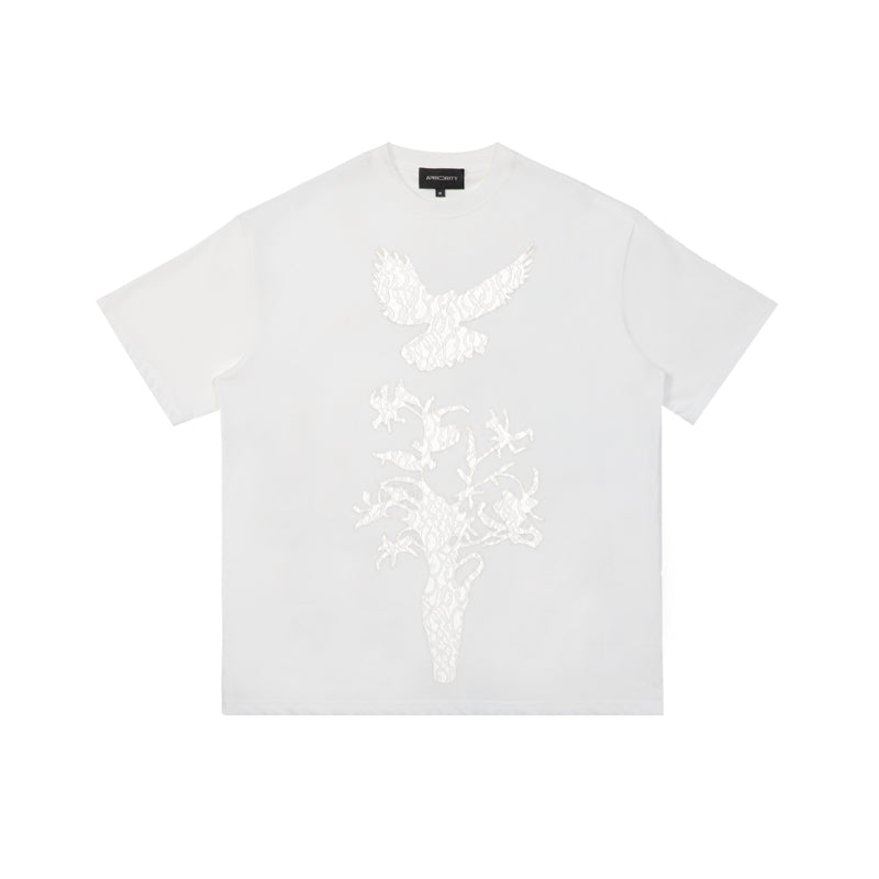 Bird Lace Hollow-out Tee