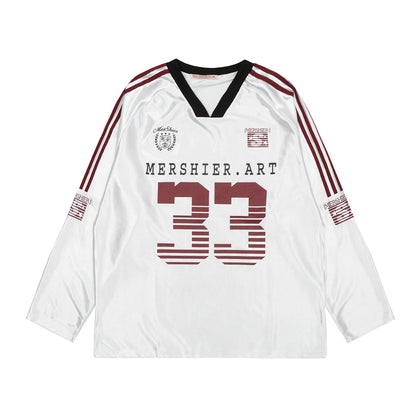 Retro Hockey Raglan Long Sleeve Jersey Tee