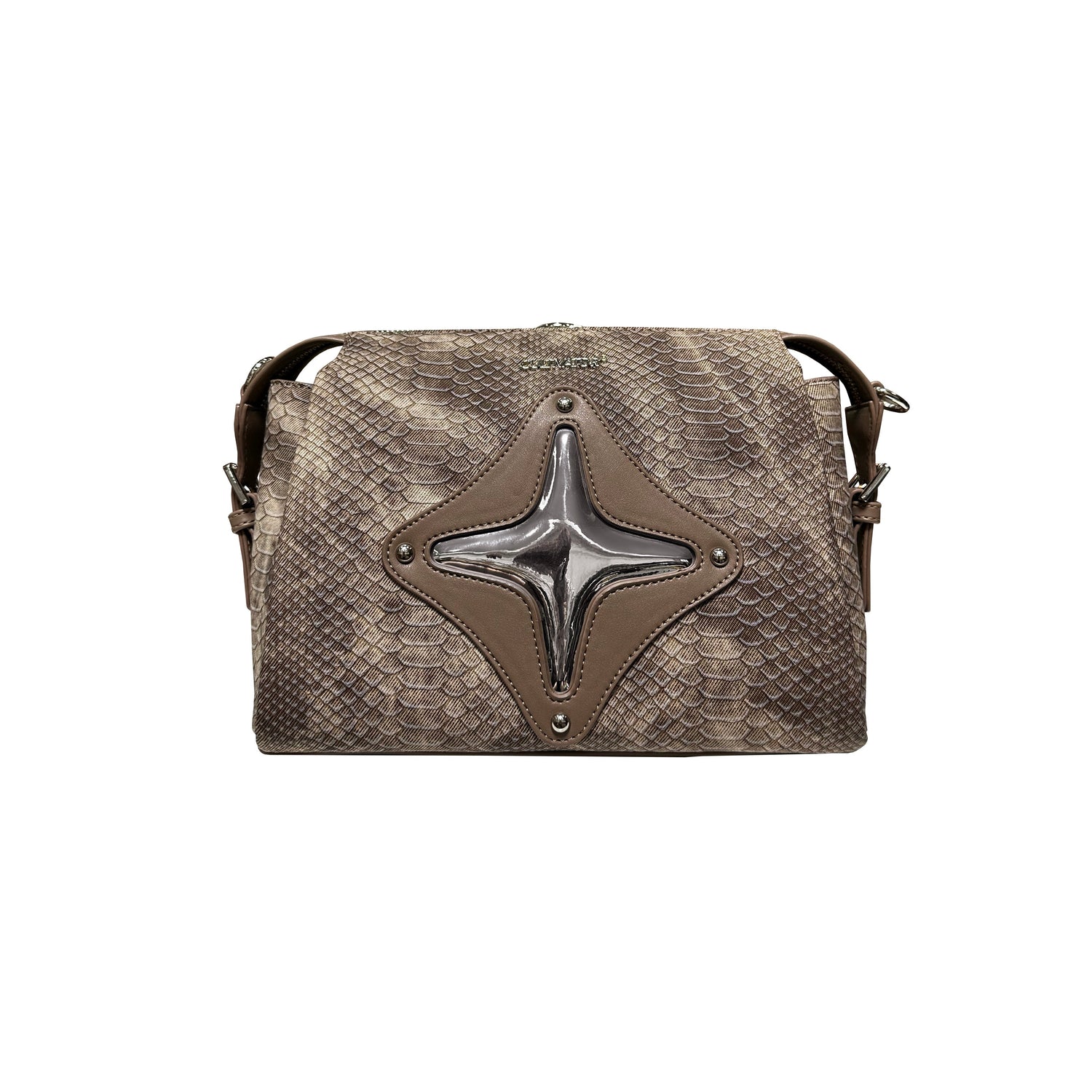 CULTIVATOR Snake Pattern Shoulder Bag Black