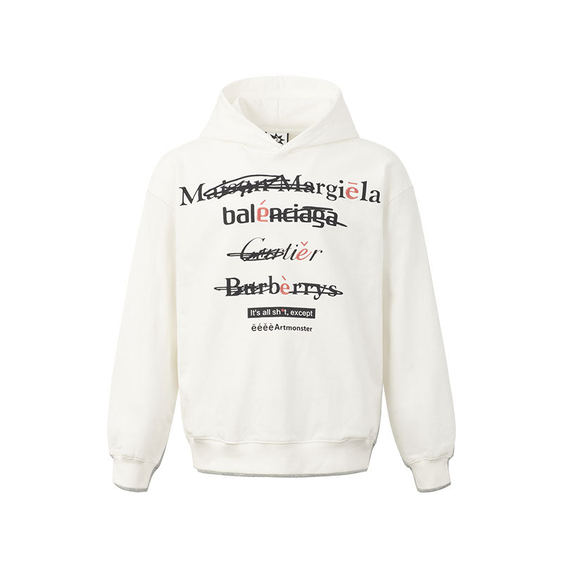 Spoof Brand Letter Print Hoodie