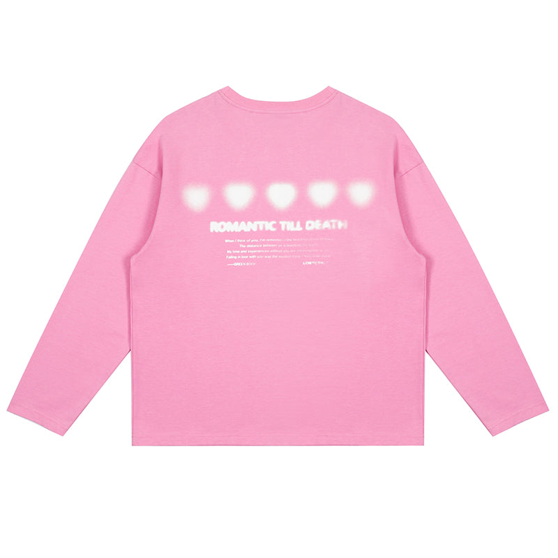 LOSTCTRL Heart Print Long Sleeve Tee