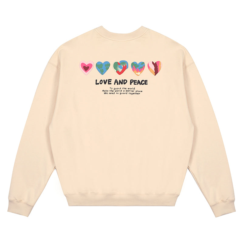 LOSTCTRL Hearts Foam Print Sweatshirt