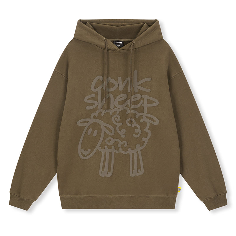 Sheep Puff Print Hoodie