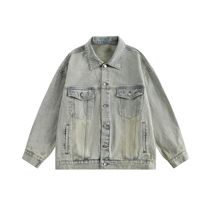 CATTEE Vintage Distressed Denim Jacket