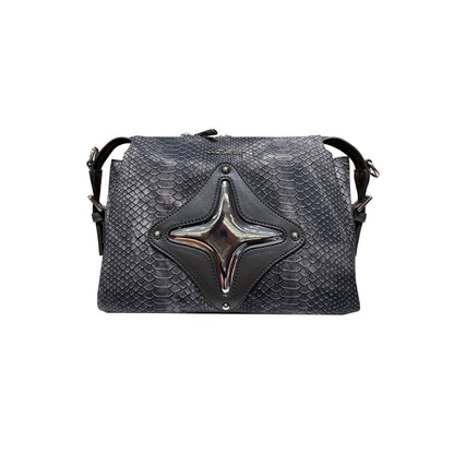 CULTIVATOR Snake Pattern Shoulder Bag Black