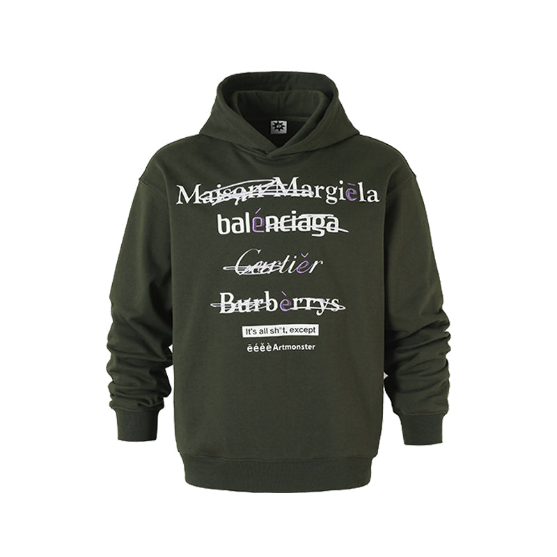 Spoof Brand Letter Print Hoodie