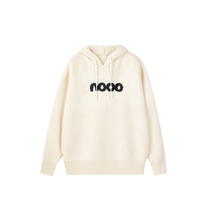 Letter Knitted Hoodie Sweater