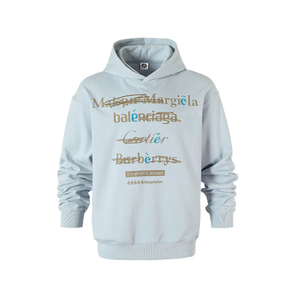 Spoof Brand Letter Print Hoodie