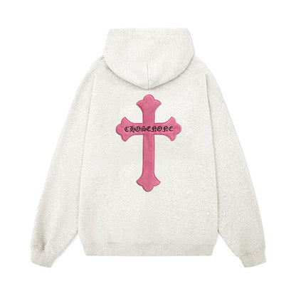 Retro Cross Puff Print Hoodie