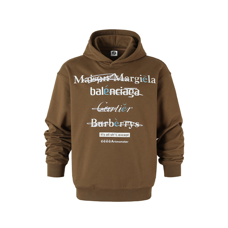 Spoof Brand Letter Print Hoodie