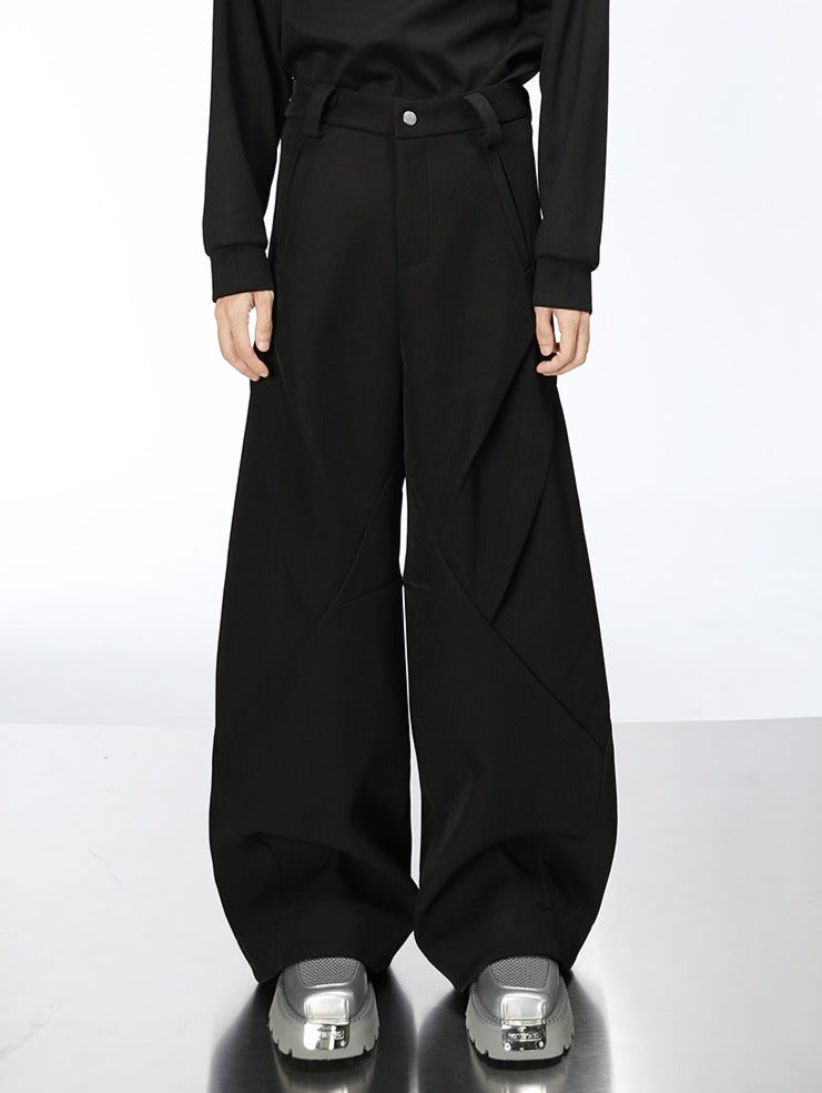 Futuristic Deconstructed Wide-Leg Casual Pants