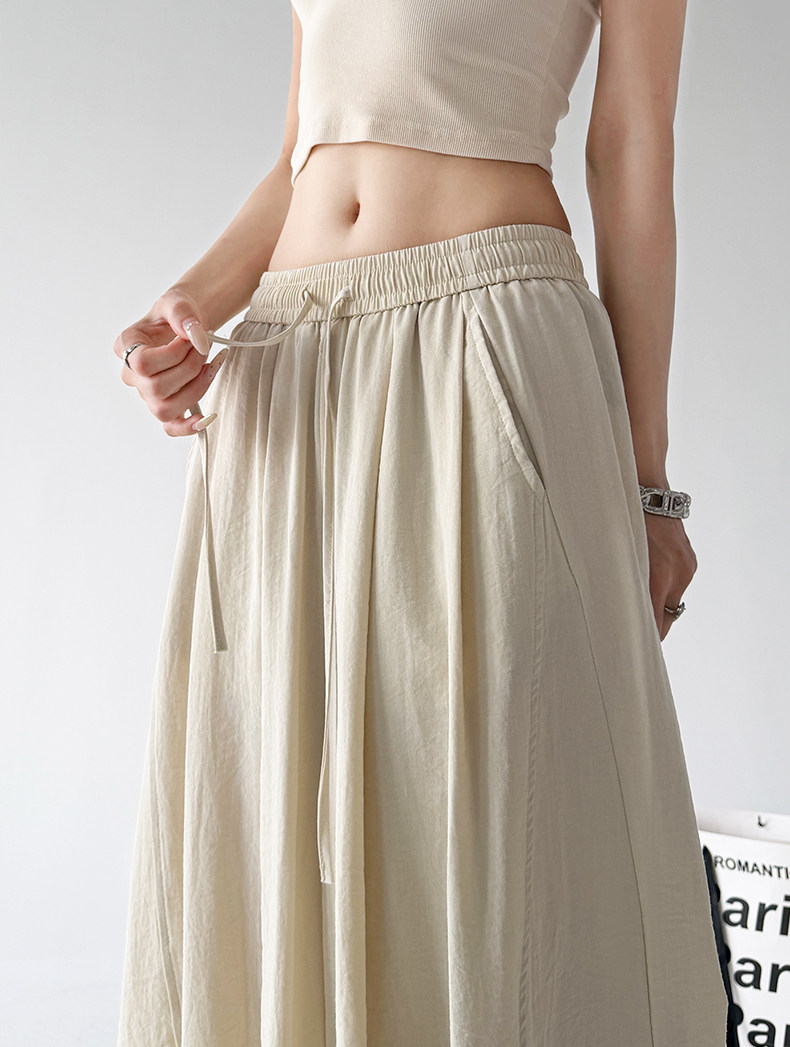 Soft Drape Linen-Blend Wide Leg Pants - CT6234