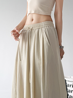 Soft Drape Linen-Blend Wide Leg Pants - CT6234