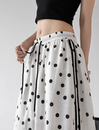 Polka Dot Side Stripe Wide Leg Pants - CT66177