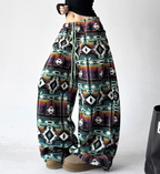 Oversized Fair Isle Stripe Sherpa Pants
