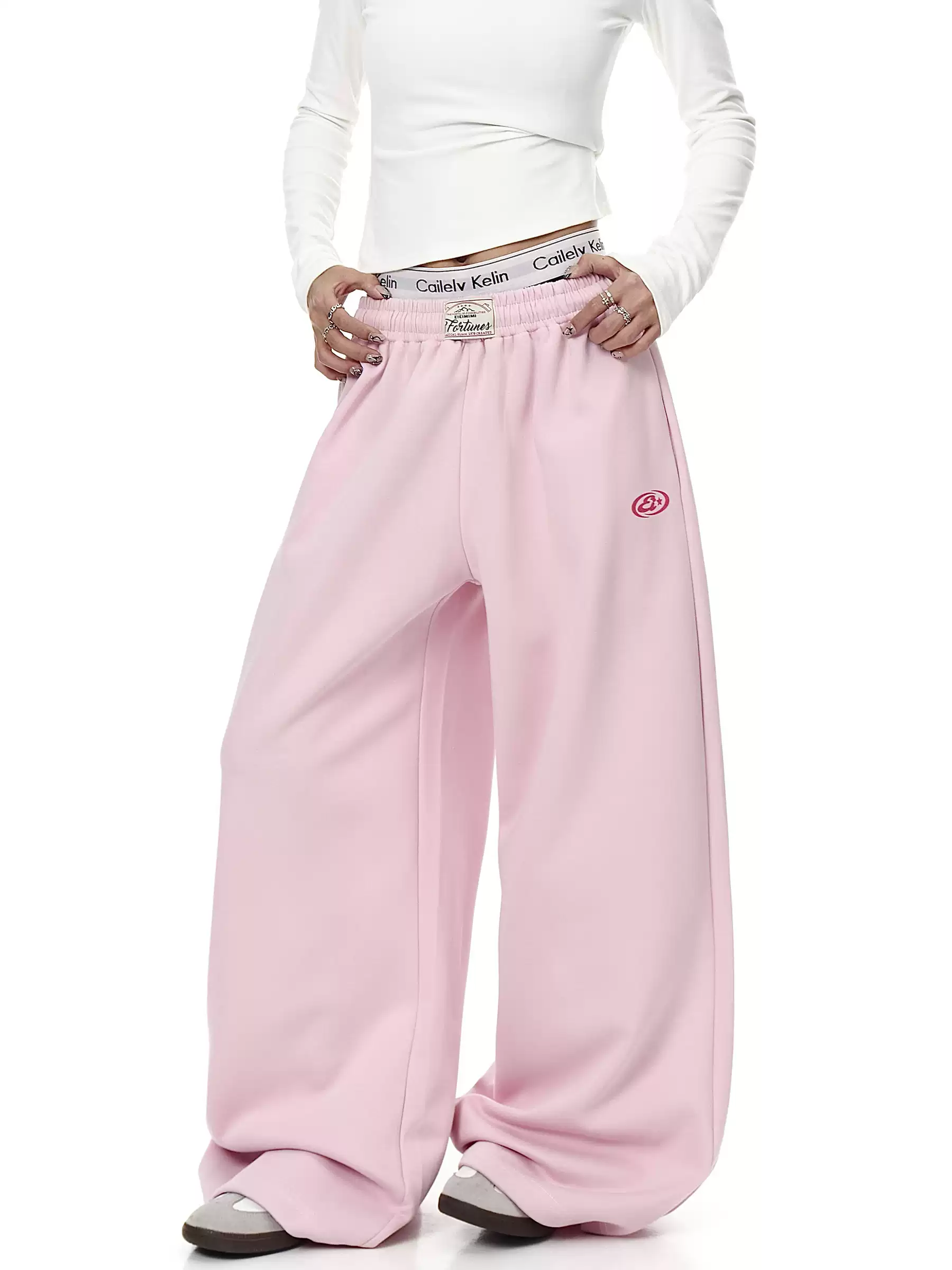 Letter Graphics Wide‑leg Sweatpants
