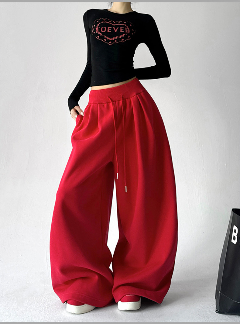 Oversized Fleece-Lined Straight-Leg Sweatpants Secondary image