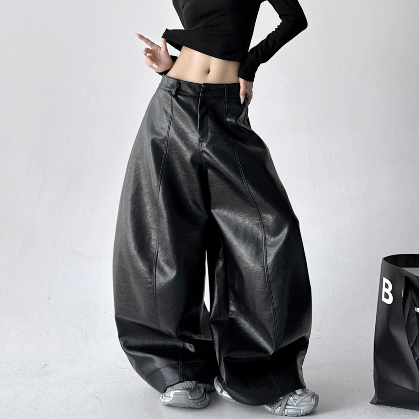 Vintage Faux Leather PU Trousers