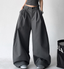 Draped Fit Pleated Wide Leg Trousers