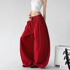Linen-Blend Wide Leg Pants - CT66119