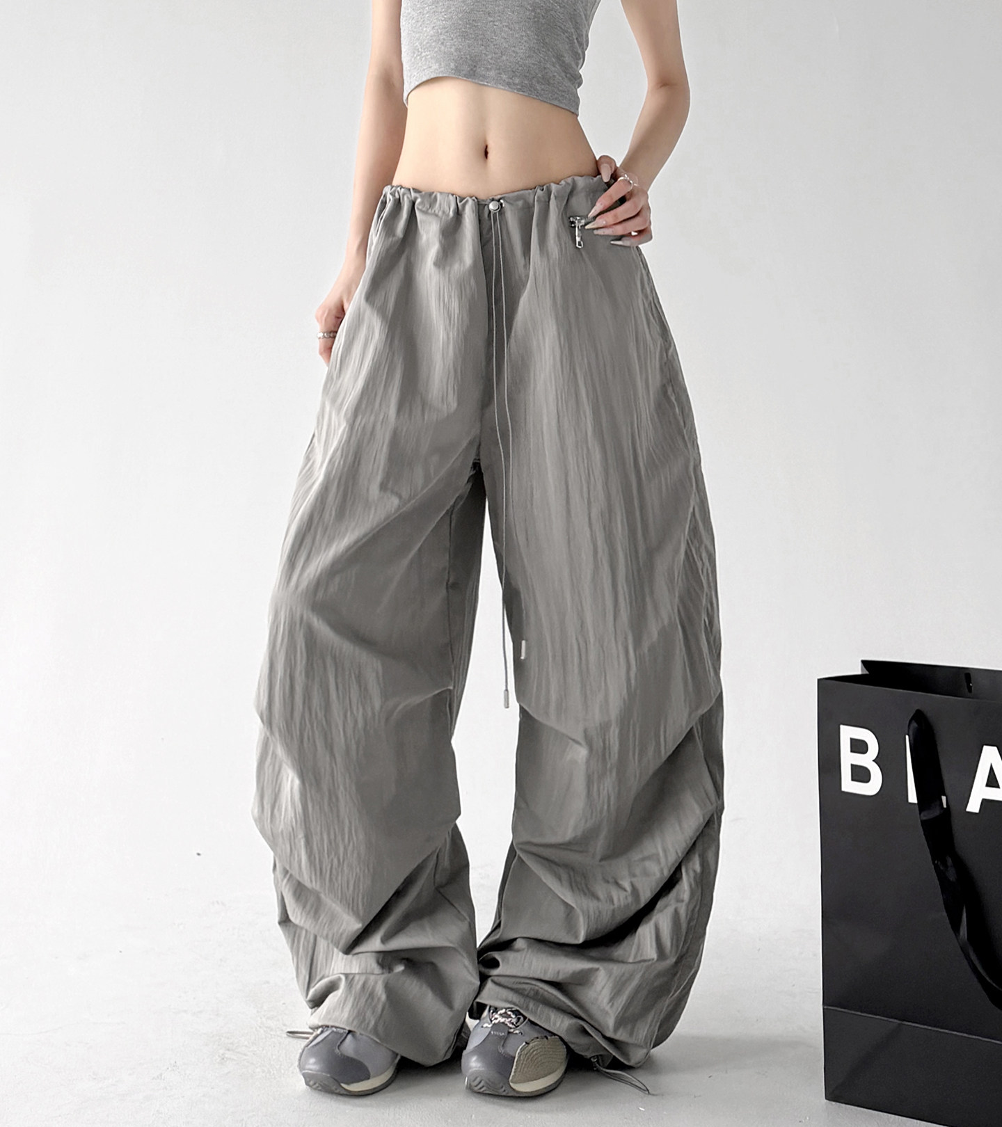 Quick-Dry Wide-Leg Parachute Pants - CT521 Main image
