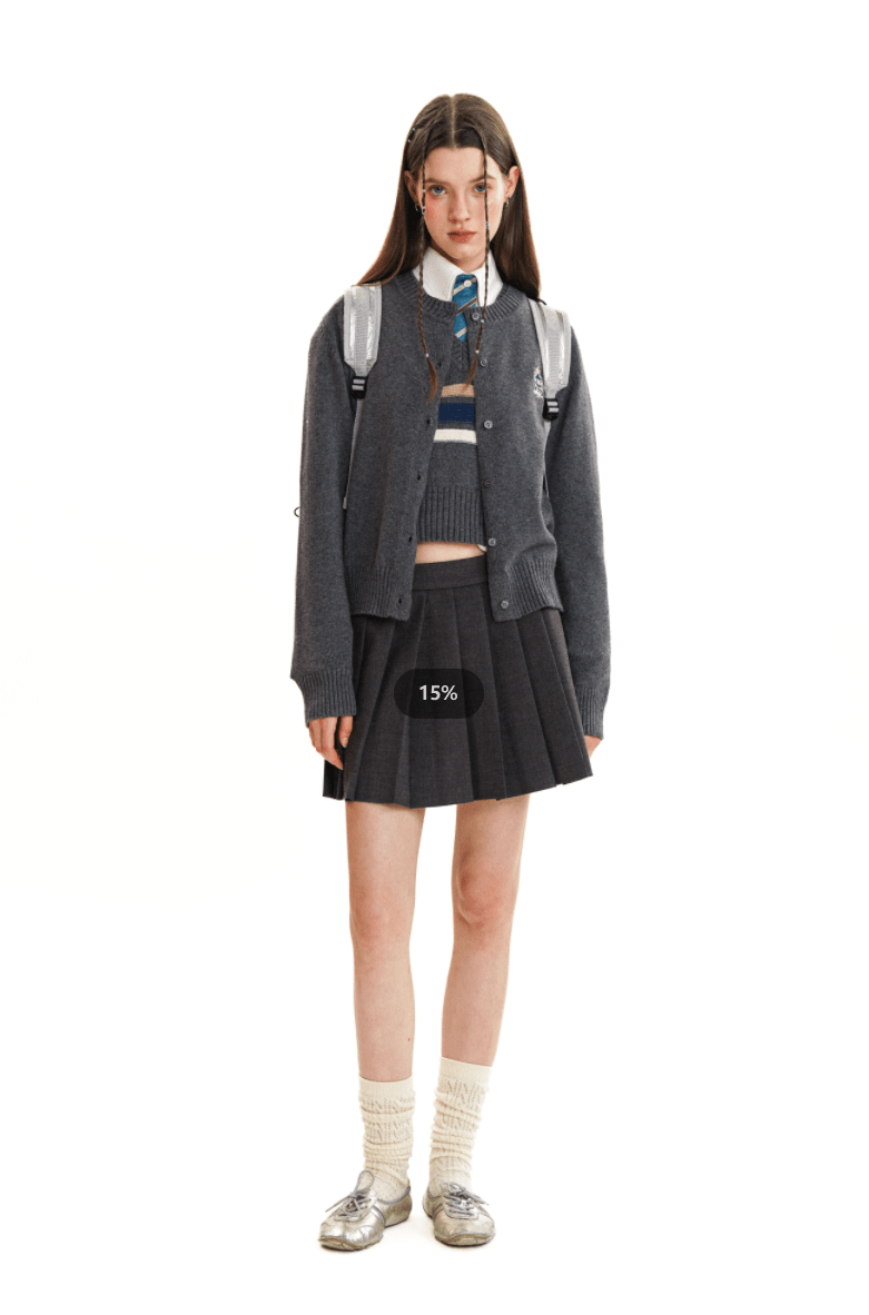 Academic Embroidered Badge Knitted Cardigan - COPPING THREADS - MOROMORO