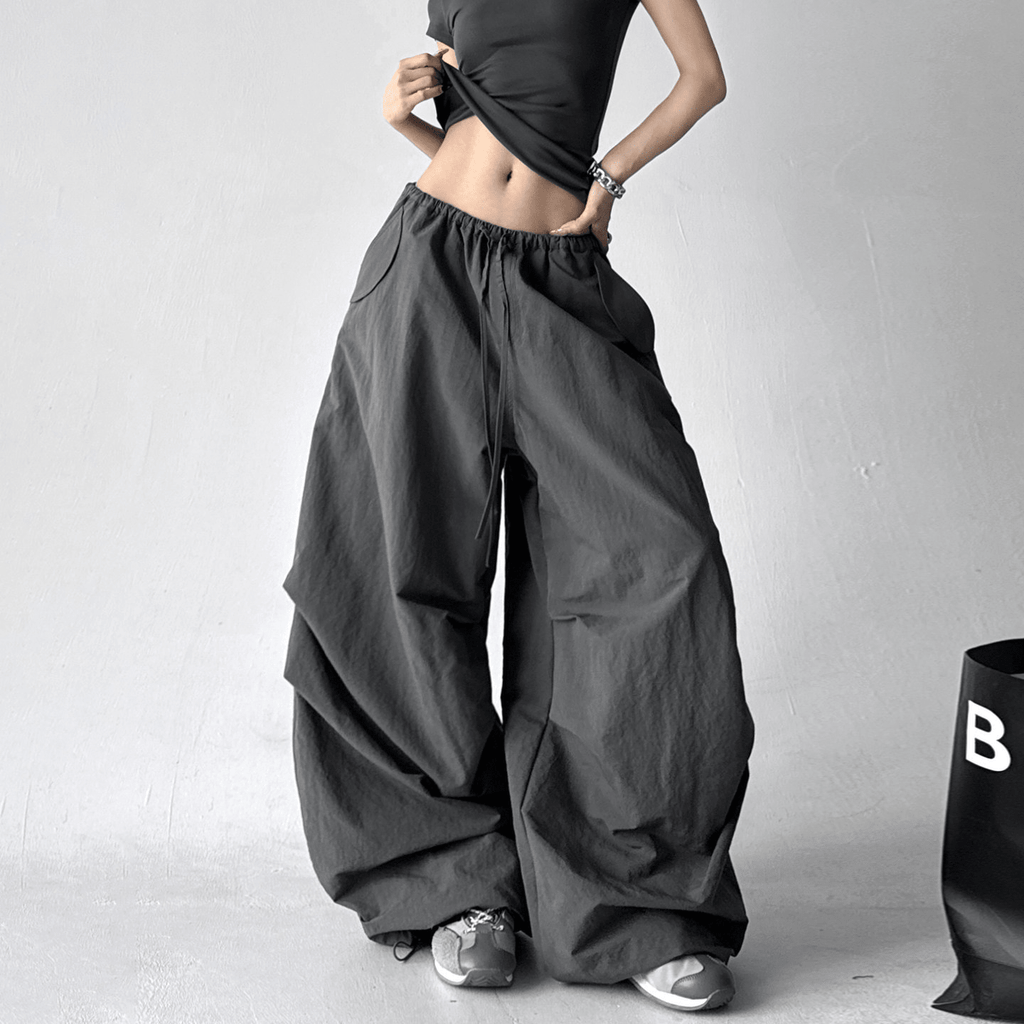 Adjustable Drawstring High - Waist Wide - Leg Pants - COPPING THREADS - CT Select