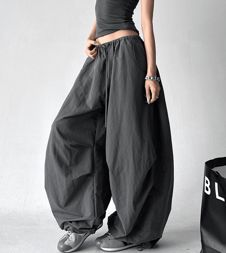 Adjustable Drawstring High - Waist Wide - Leg Pants - COPPING THREADS - CT Select