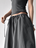 Adjustable Drawstring High - Waist Wide - Leg Pants - COPPING THREADS - CT Select