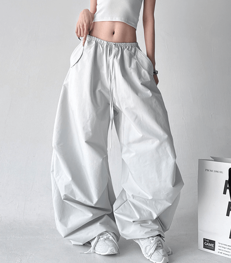 Adjustable Drawstring High - Waist Wide - Leg Pants - COPPING THREADS - CT Select