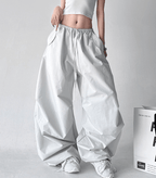 Adjustable Drawstring High - Waist Wide - Leg Pants - COPPING THREADS - CT Select