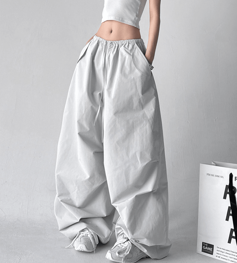 Adjustable Drawstring High - Waist Wide - Leg Pants - COPPING THREADS - CT Select