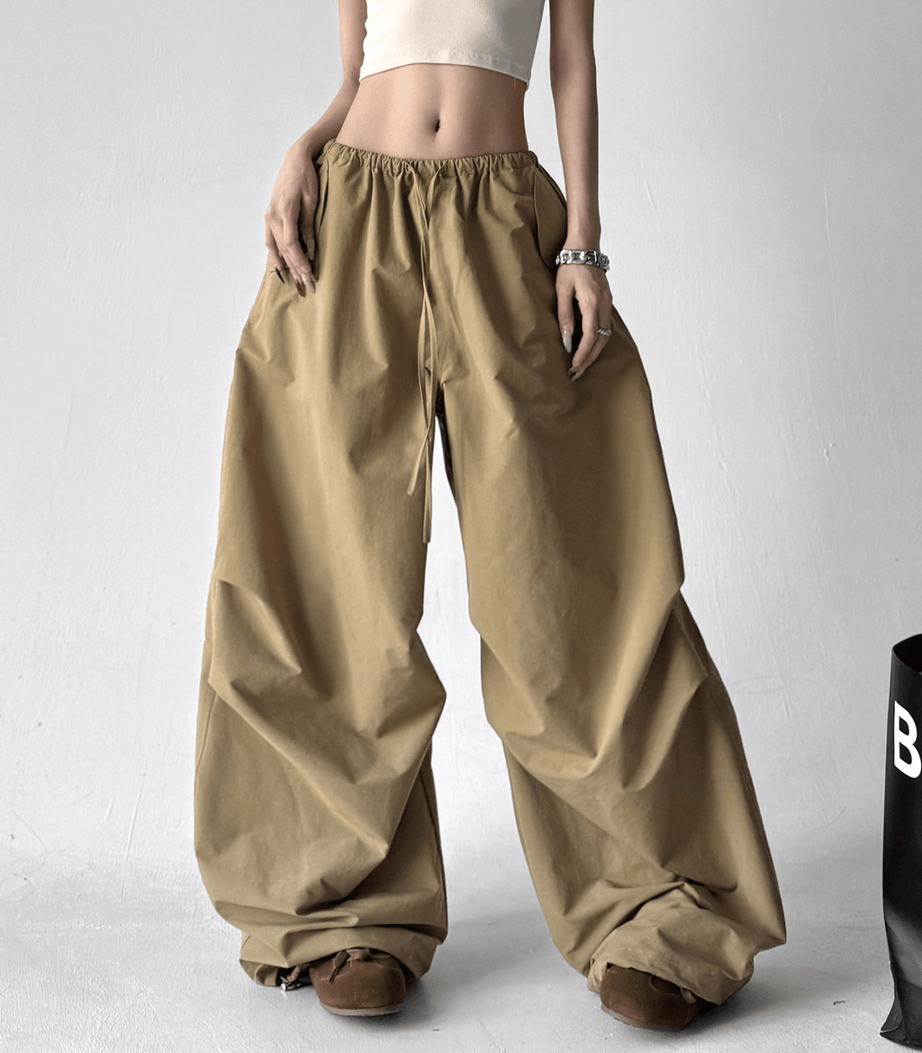 Adjustable Drawstring High - Waist Wide - Leg Pants - COPPING THREADS - CT Select