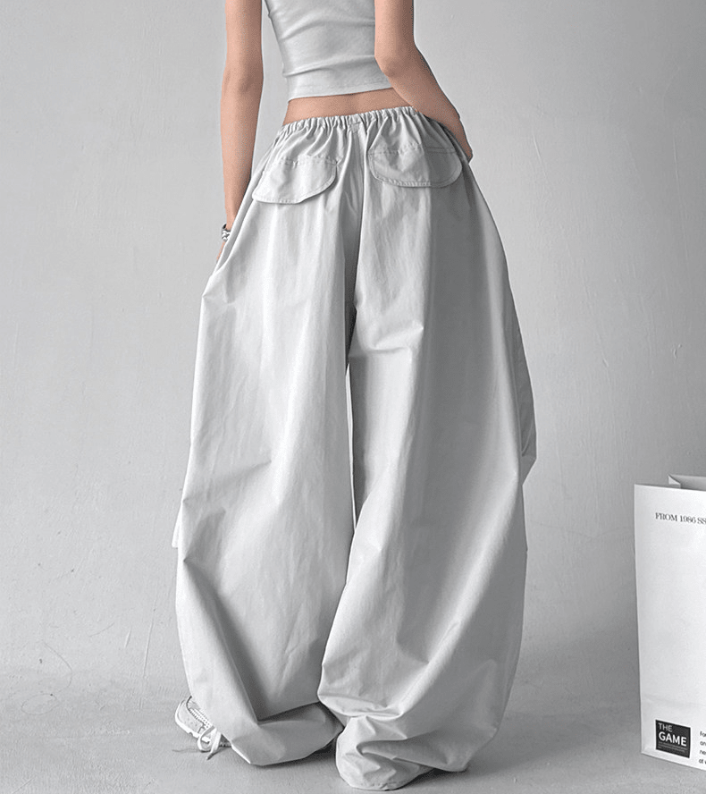 Adjustable Drawstring High - Waist Wide - Leg Pants - COPPING THREADS - CT Select