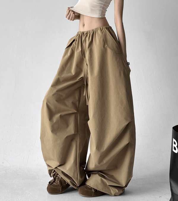 Adjustable Drawstring High - Waist Wide - Leg Pants - COPPING THREADS - CT Select