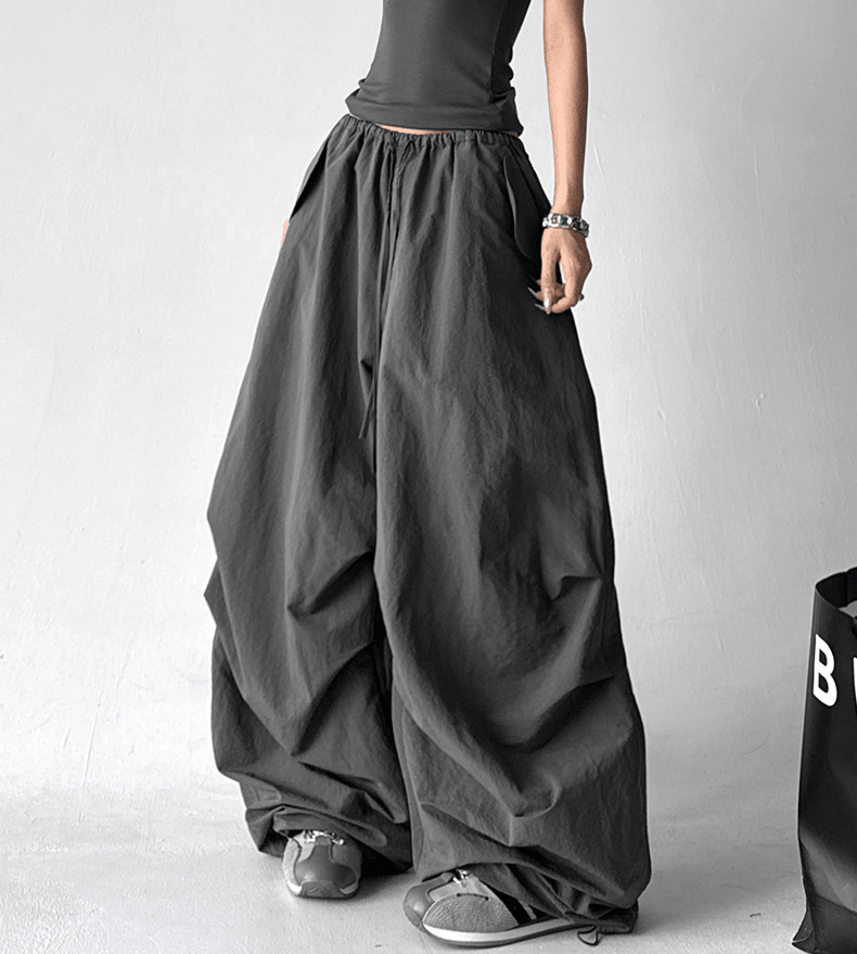 Adjustable Drawstring High - Waist Wide - Leg Pants - COPPING THREADS - CT Select