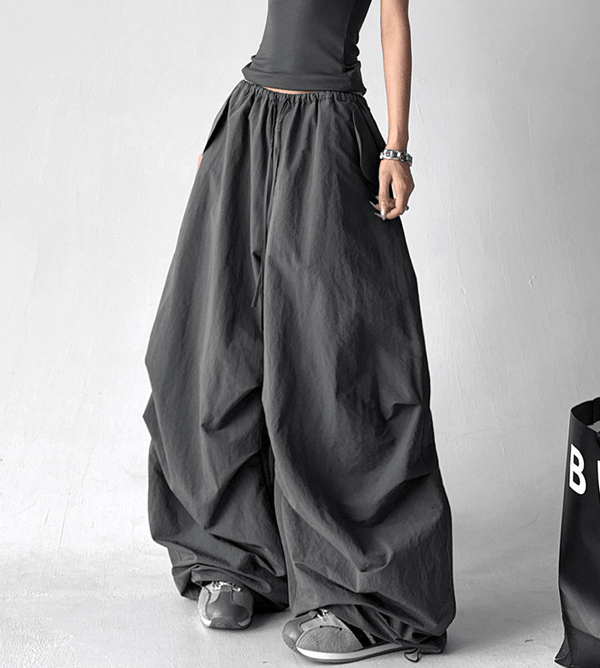 Adjustable Drawstring High - Waist Wide - Leg Pants - COPPING THREADS - CT Select